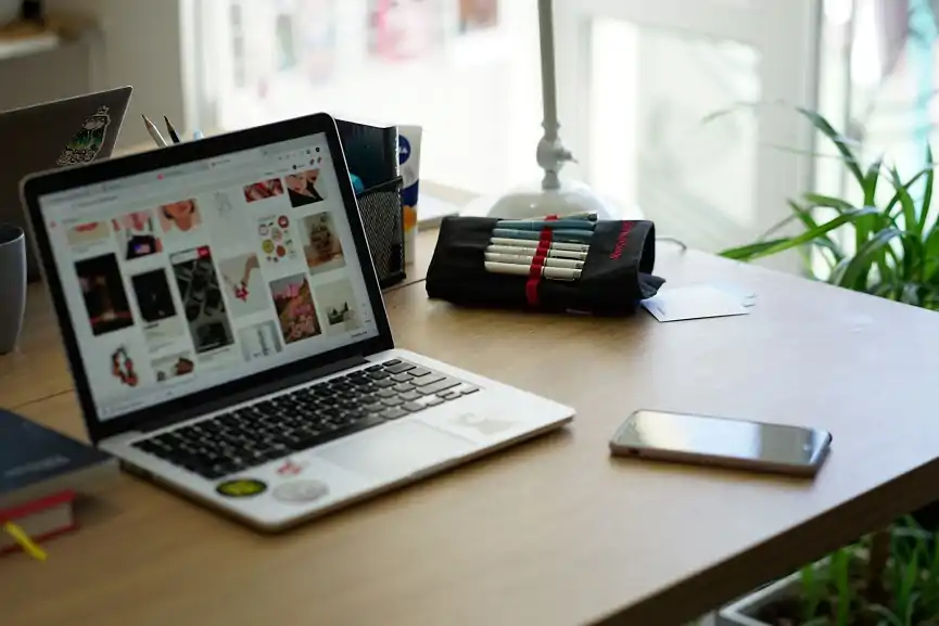 Laptop on desk